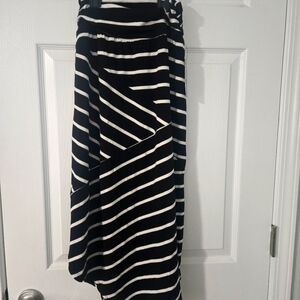 Black and White Striped Skirt